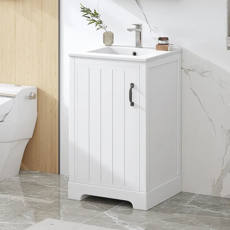 Ensemble de meuble-lavabo de salle de bain de 20 avec lavabo en céramique, meuble moderne avec porte à fermeture amortie
