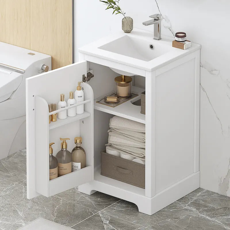 Ensemble de meuble-lavabo de salle de bain de 20 avec lavabo en céramique, meuble moderne avec porte à fermeture amortie