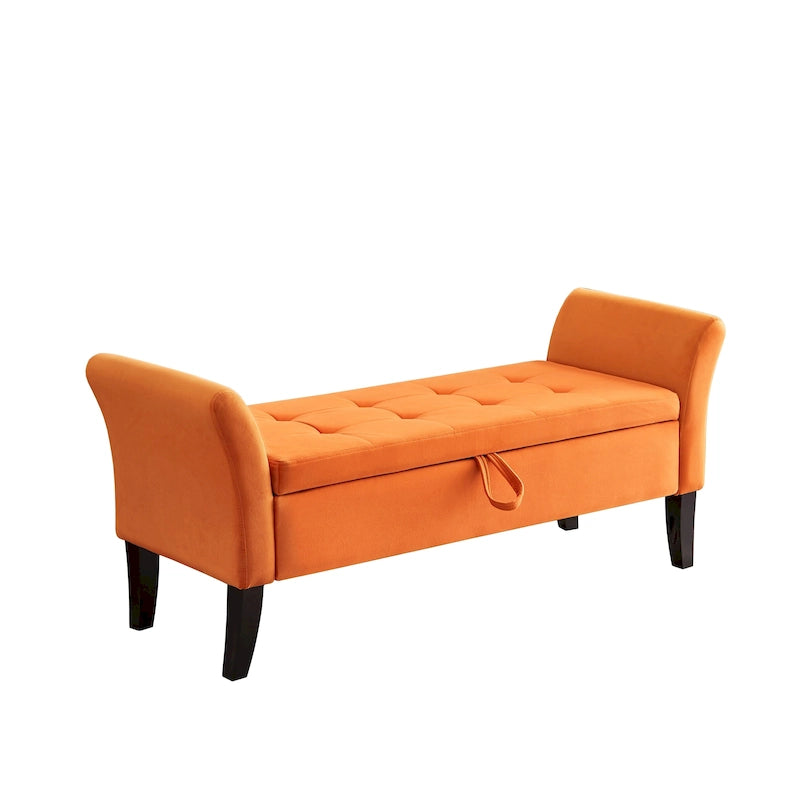 Banc de rangement avec accoudoirs pour chambre, entrée et salon