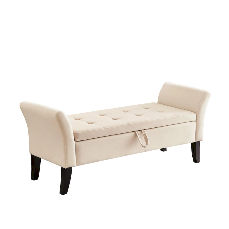 Banc de rangement avec accoudoirs pour chambre, entrée et salon