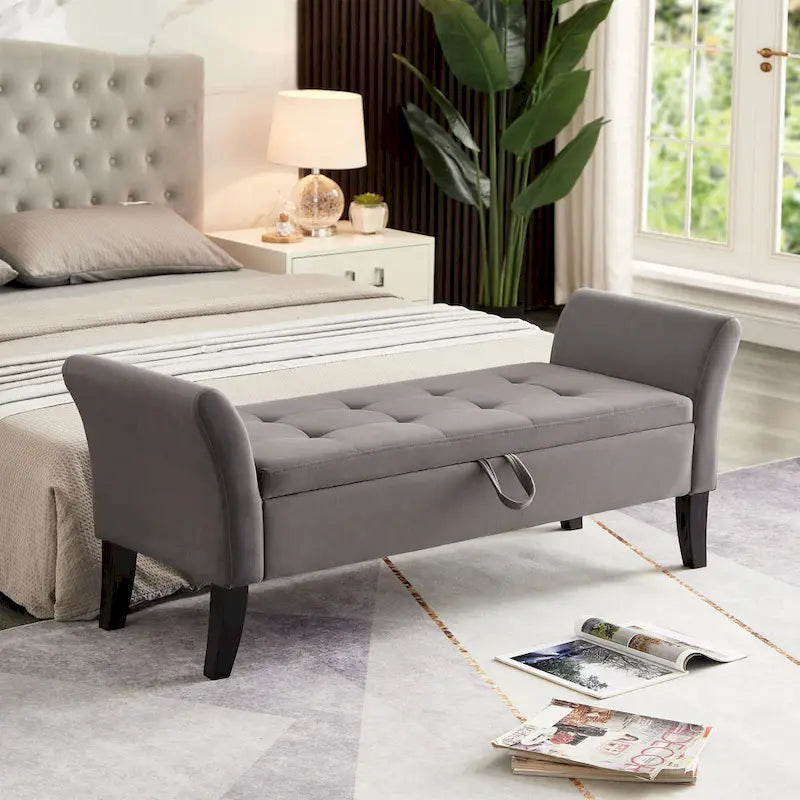 Sitzbank mit Armlehnen und Stauraum für Schlafzimmer, Eingangsbereich und Wohnzimmer