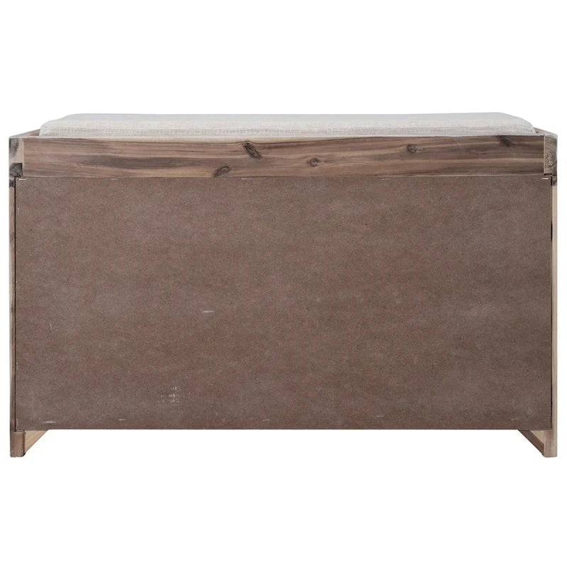 Banc de rangement avec panier amovible, 2 tiroirs et coussin amovible