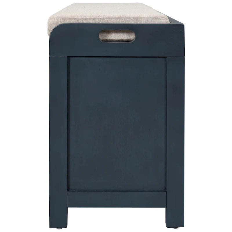 Banc de rangement avec panier amovible, 2 tiroirs et coussin amovible