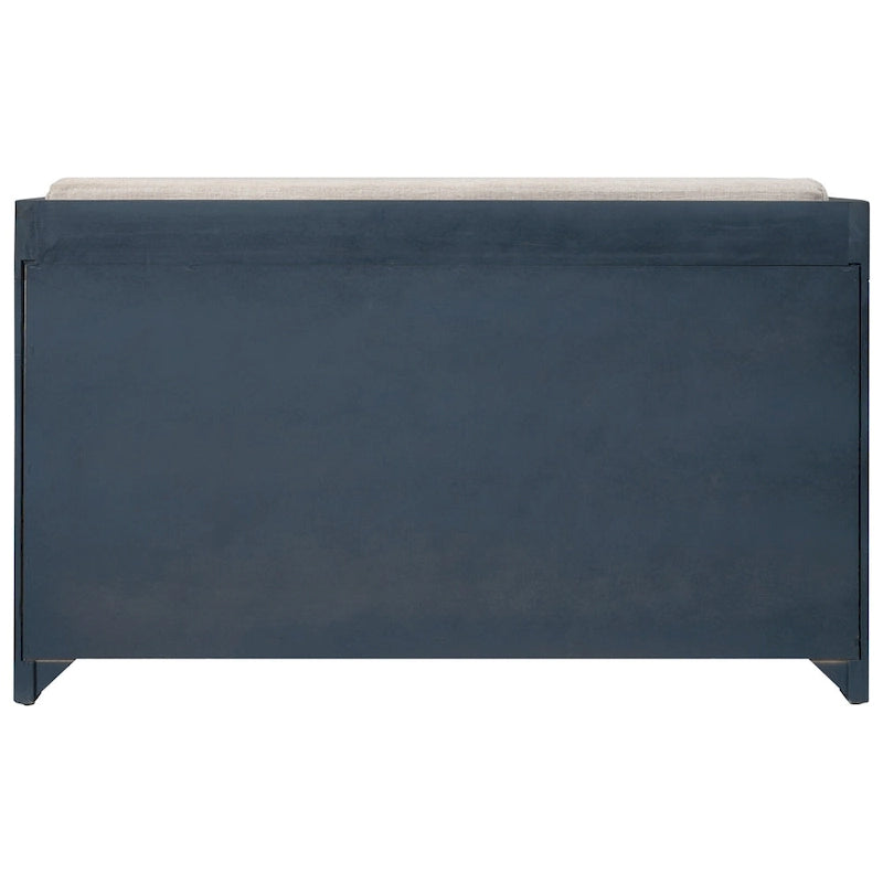 Banc de rangement avec panier amovible, 2 tiroirs et coussin amovible