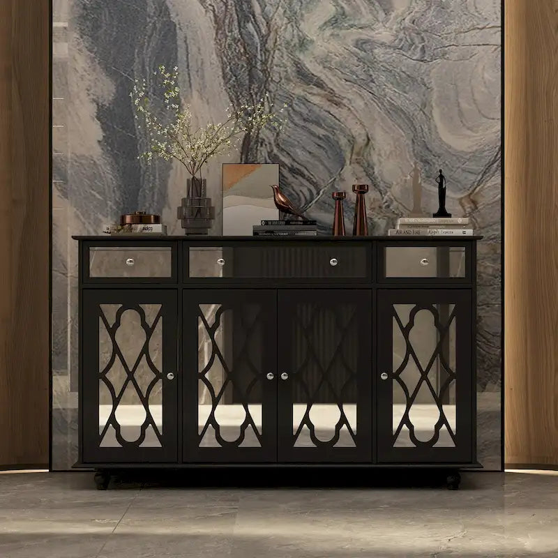 Buffet de rangement décoratif avec miroir, 55.1