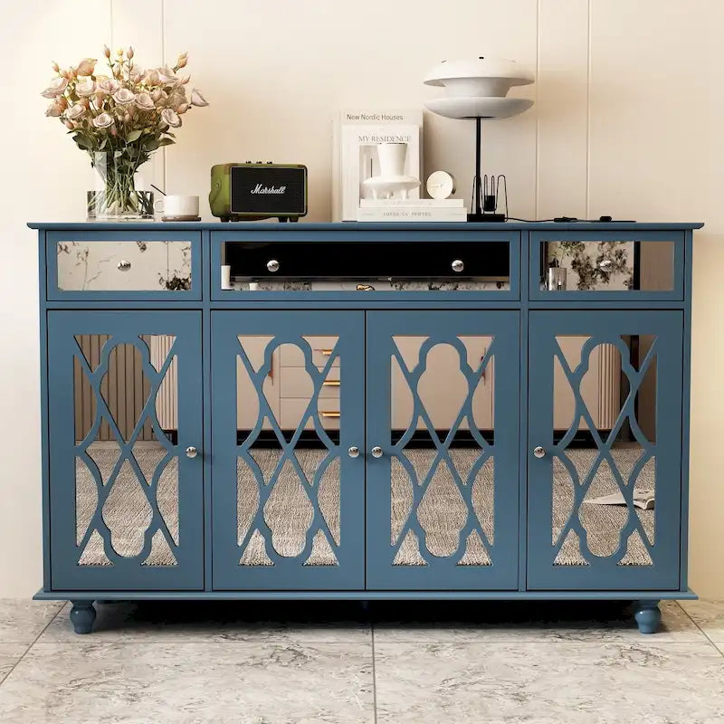 Buffet de rangement décoratif avec miroir, 55.1