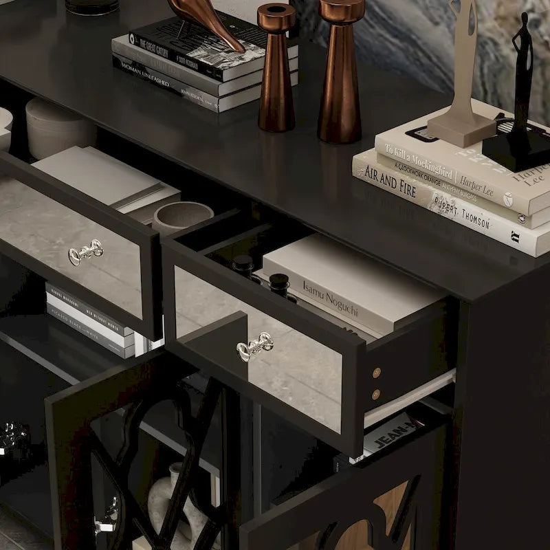 55.1 Akzentschrank mit Spiegel, Sideboard- und Buffetschrank
