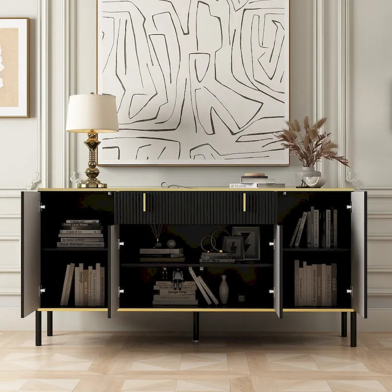 Aparador de cocina, mesa auxiliar y armario de almacenamiento decorativo para recibidor