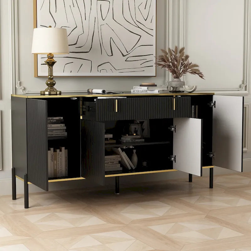 Aparador de cocina, mesa auxiliar y armario de almacenamiento decorativo para recibidor