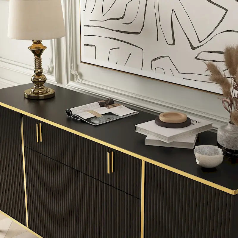 Aparador de cocina, mesa auxiliar y armario de almacenamiento decorativo para recibidor