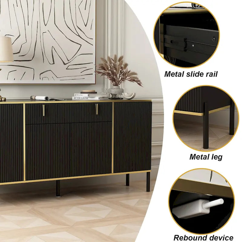 Aparador de cocina, mesa auxiliar y armario de almacenamiento decorativo para recibidor