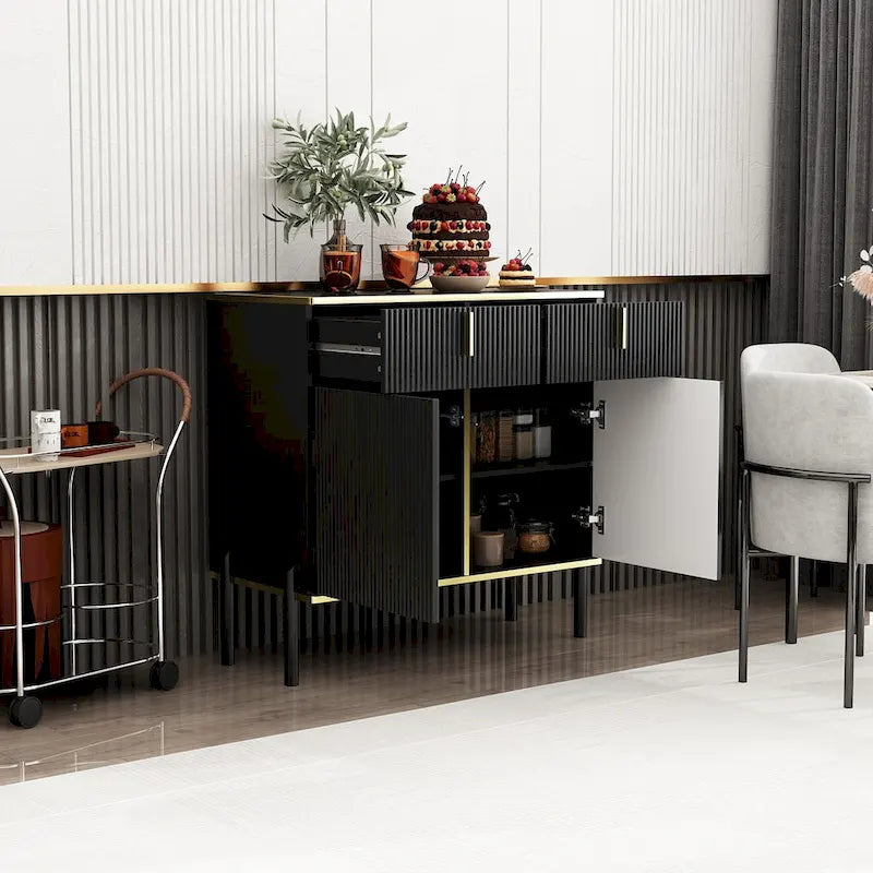 Aparador de cocina, mesa auxiliar y armario de almacenamiento decorativo para recibidor