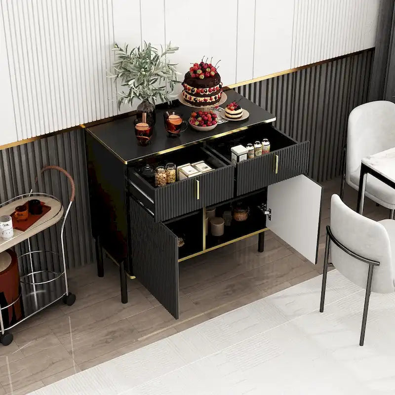 Aparador de cocina, mesa auxiliar y armario de almacenamiento decorativo para recibidor