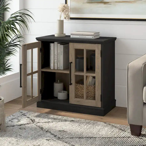 Armoire de rangement de 32W avec portes vitrées