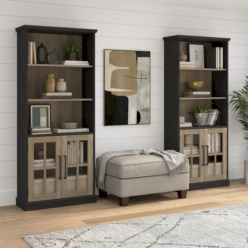 Armoire de rangement de 32W avec portes vitrées