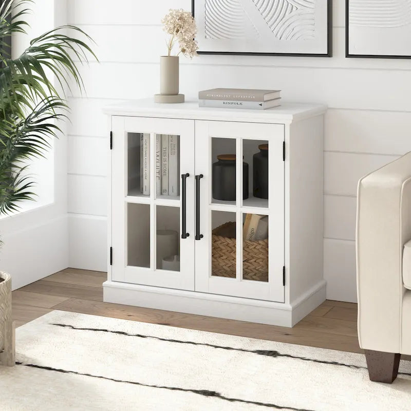 Armoire de rangement de 32W avec portes vitrées