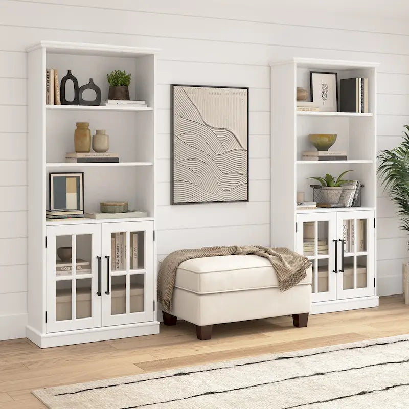Armoire de rangement de 32W avec portes vitrées
