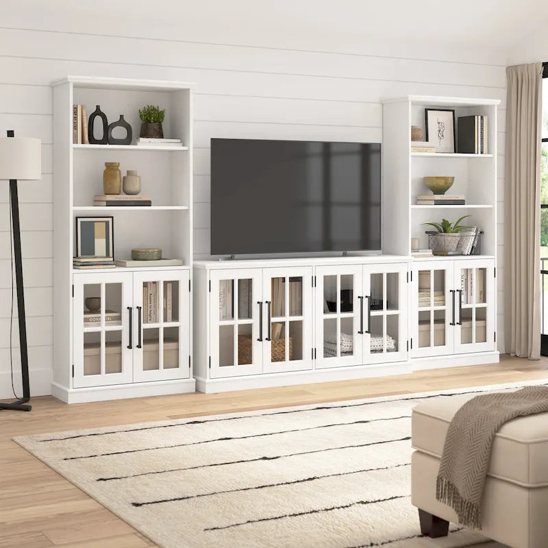 Armoire de rangement de 32W avec portes vitrées