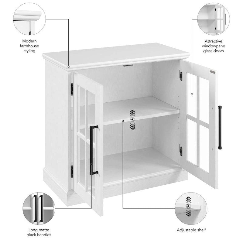 Armoire de rangement de 32W avec portes vitrées