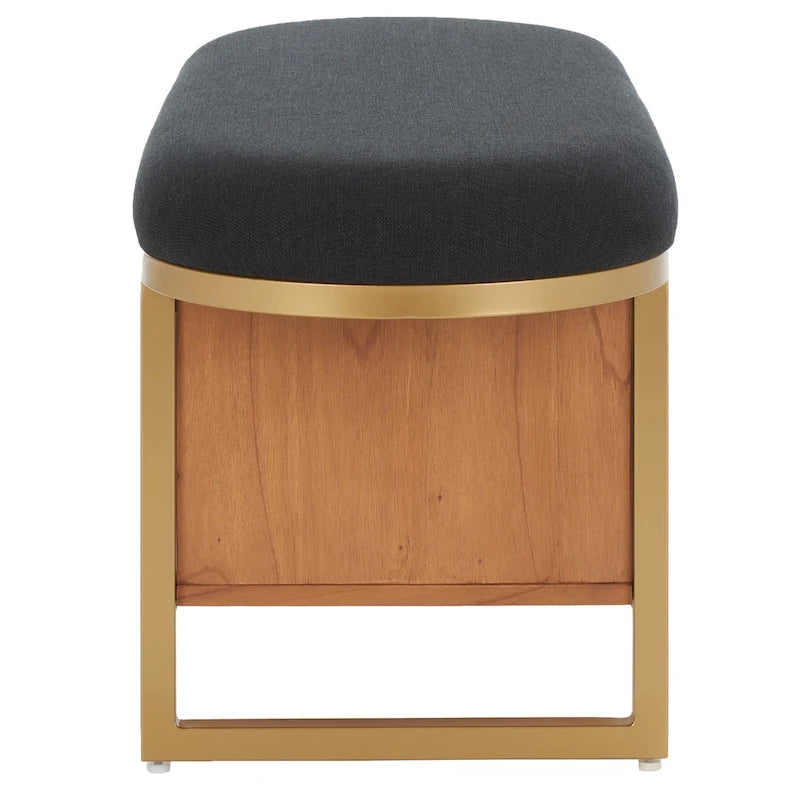 Banc avec coussin et étagère ouverte - 42 W x 15 D x 18 H - 42Wx15Dx18H
