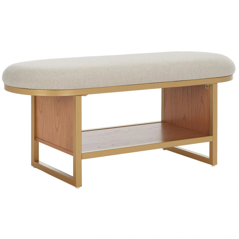 Banc avec coussin et étagère ouverte - 42 W x 15 D x 18 H - 42Wx15Dx18H