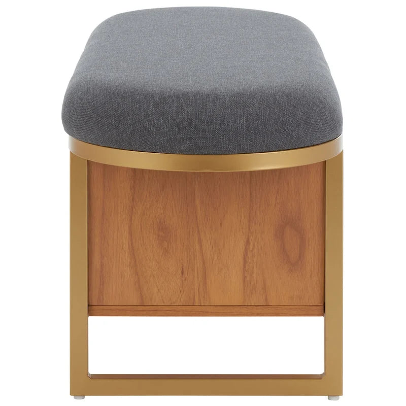 Banc avec coussin et étagère ouverte - 42 W x 15 D x 18 H - 42Wx15Dx18H