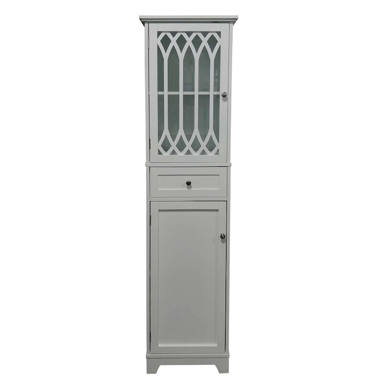 Hoher Badezimmerschrank - Wäscheschrank, Weiß