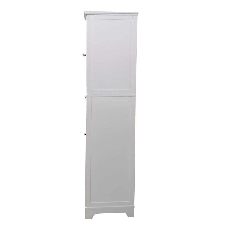 Hoher Badezimmerschrank - Wäscheschrank, Weiß