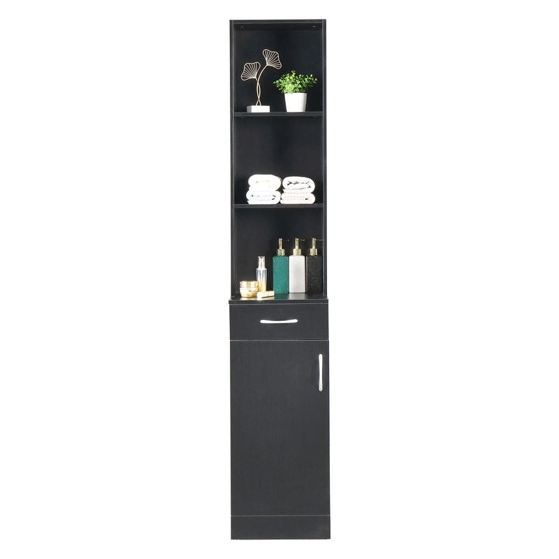 Armoire murale haute de salle de bain, noire