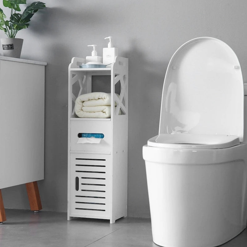 3-tier Bathroom Floor Cabinet Free-Standing Side Storage Organizer