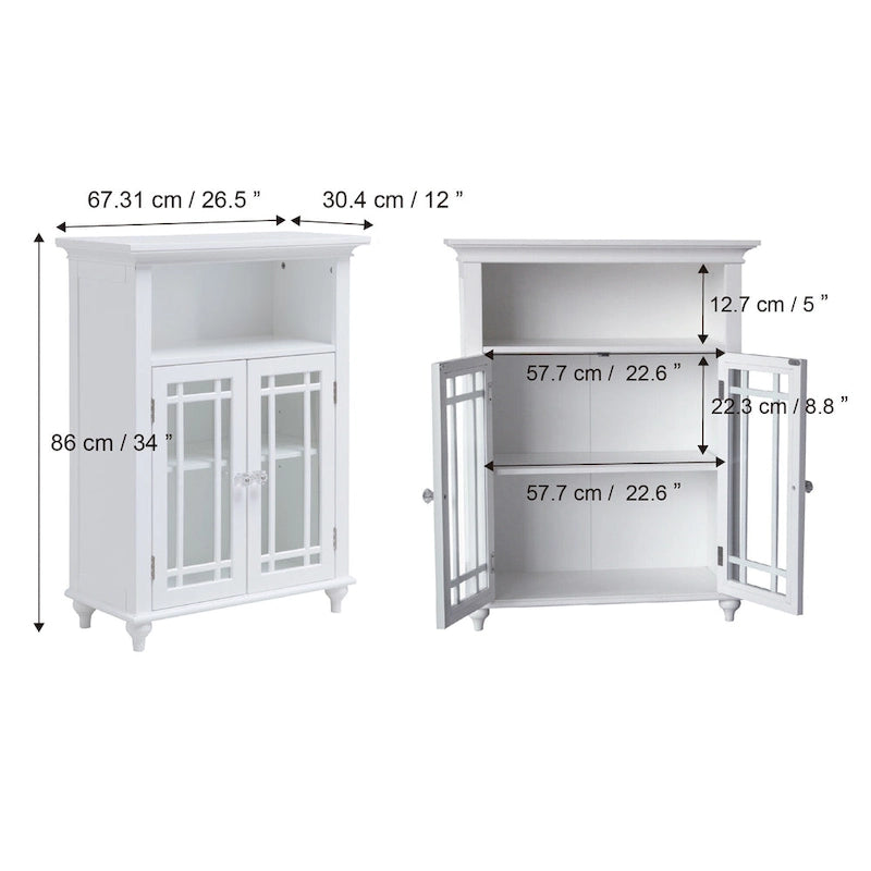 Armoire décorative autoportante à deux portes
