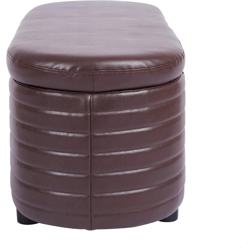 Banquette de rangement moderne en similicuir PU, repose-pieds rembourré pour entrée avec pieds en bois massif, banquette de bout de lit pour salon ou chambre