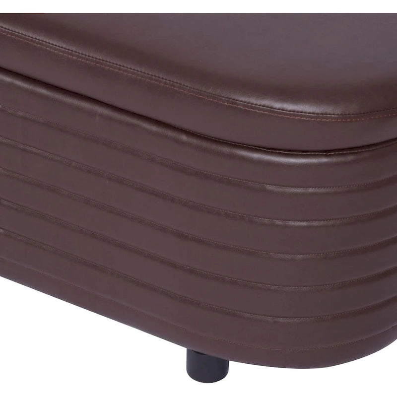 Banquette de rangement moderne en similicuir PU, repose-pieds rembourré pour entrée avec pieds en bois massif, banquette de bout de lit pour salon ou chambre