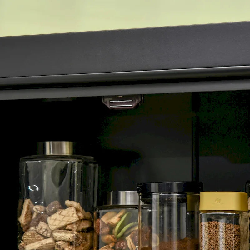 Garde-manger de cuisine de 72.5, armoire de cuisine à poser avec 4 portes et étagères réglables pour la salle à manger, MDF