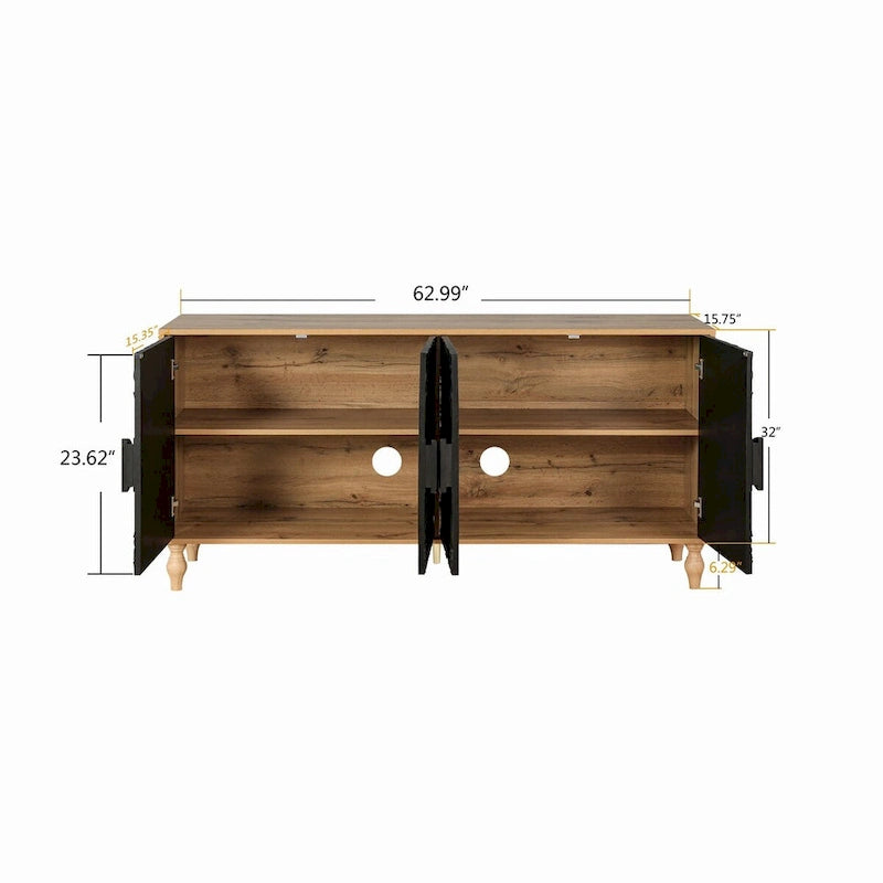 Aparador moderno de almacenamiento de 62.99W con 4 puertas