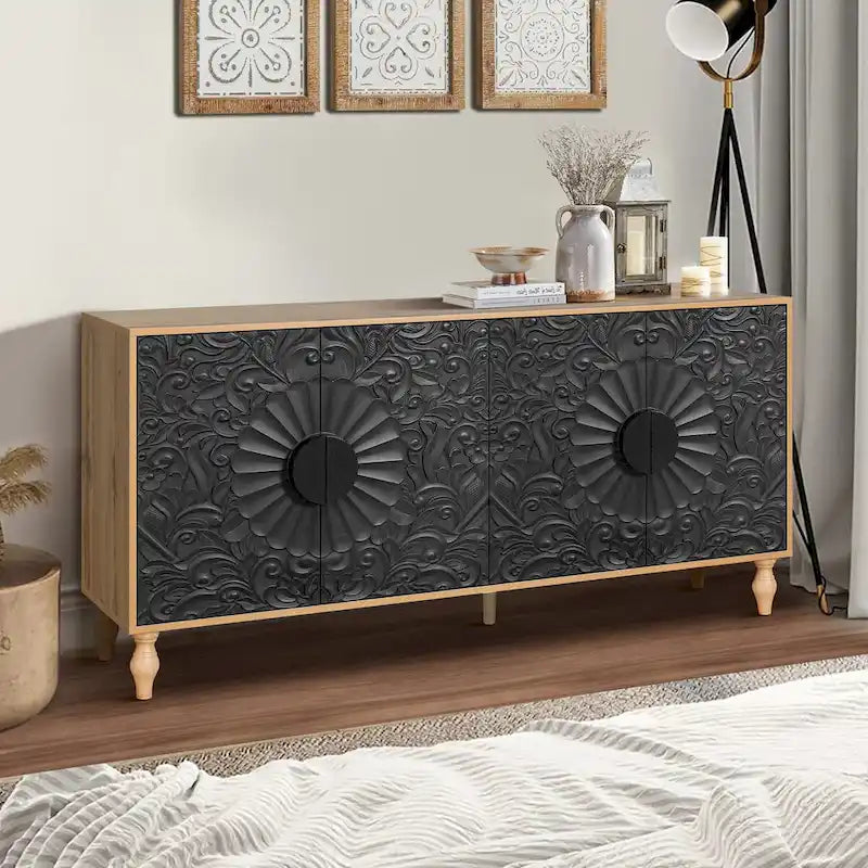Aparador moderno de almacenamiento de 62.99W con 4 puertas