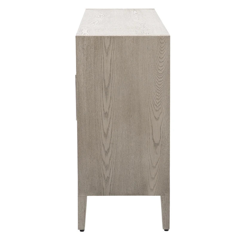 Meuble de rangement en bois avec 3 portes en verre trempé et étagère réglable