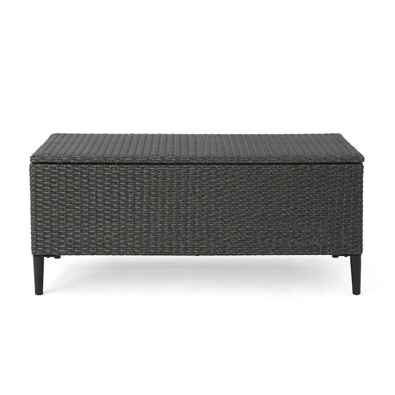 Banc de rangement en rotin