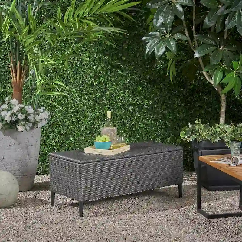 Rattan Storage Bench