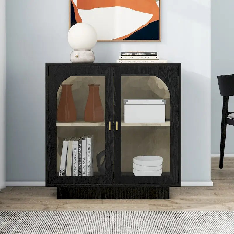 Meuble de rangement à 2 portes vitrées pour le salon, la salle à manger et le bureau d’étude