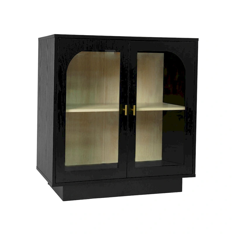 Meuble de rangement à 2 portes vitrées pour le salon, la salle à manger et le bureau d’étude