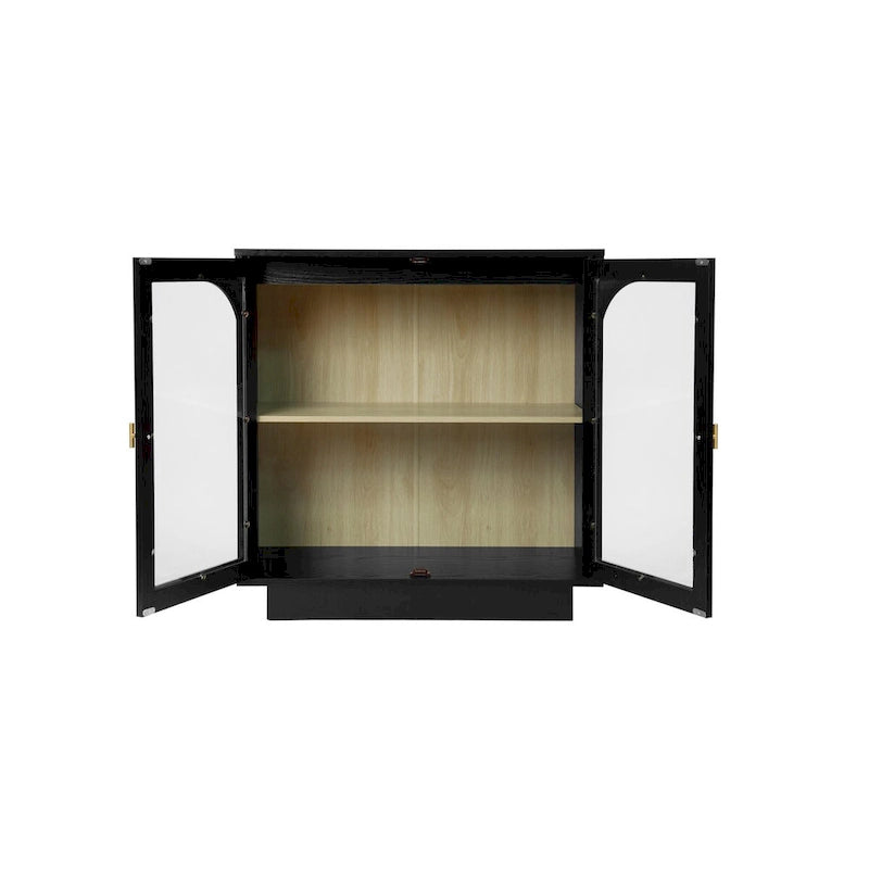 2 Aufbewahrungsschrank mit Glastür für Wohnzimmer, Esszimmer und Arbeitszimmer