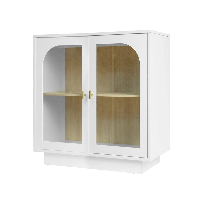 2 Aufbewahrungsschrank mit Glastür für Wohnzimmer, Esszimmer und Arbeitszimmer