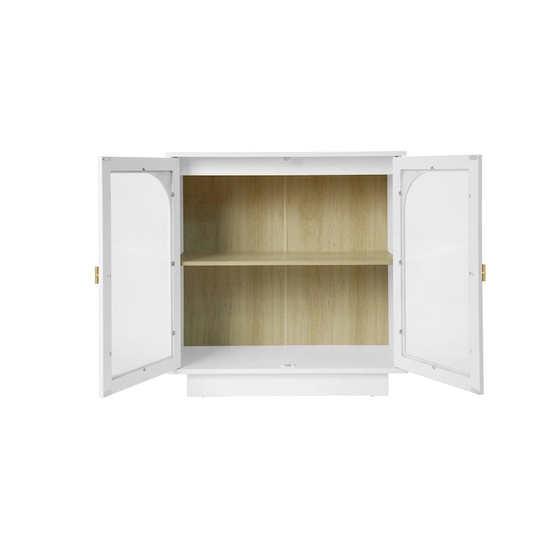 2 Aufbewahrungsschrank mit Glastür für Wohnzimmer, Esszimmer und Arbeitszimmer