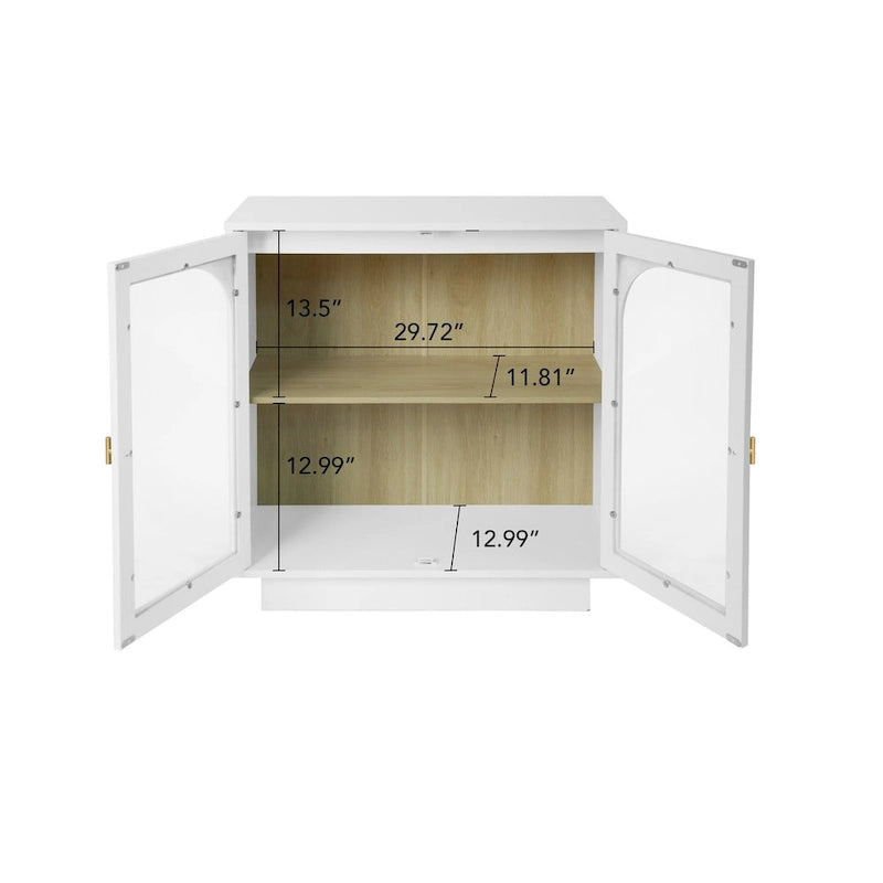 2 Aufbewahrungsschrank mit Glastür für Wohnzimmer, Esszimmer und Arbeitszimmer