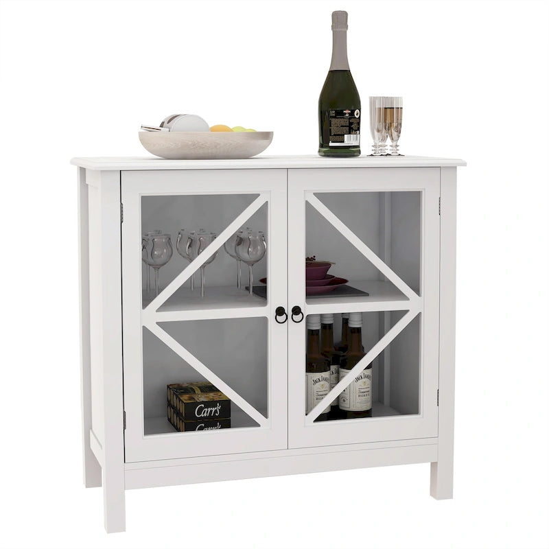 Armario de cocina con puertas dobles de vidrio