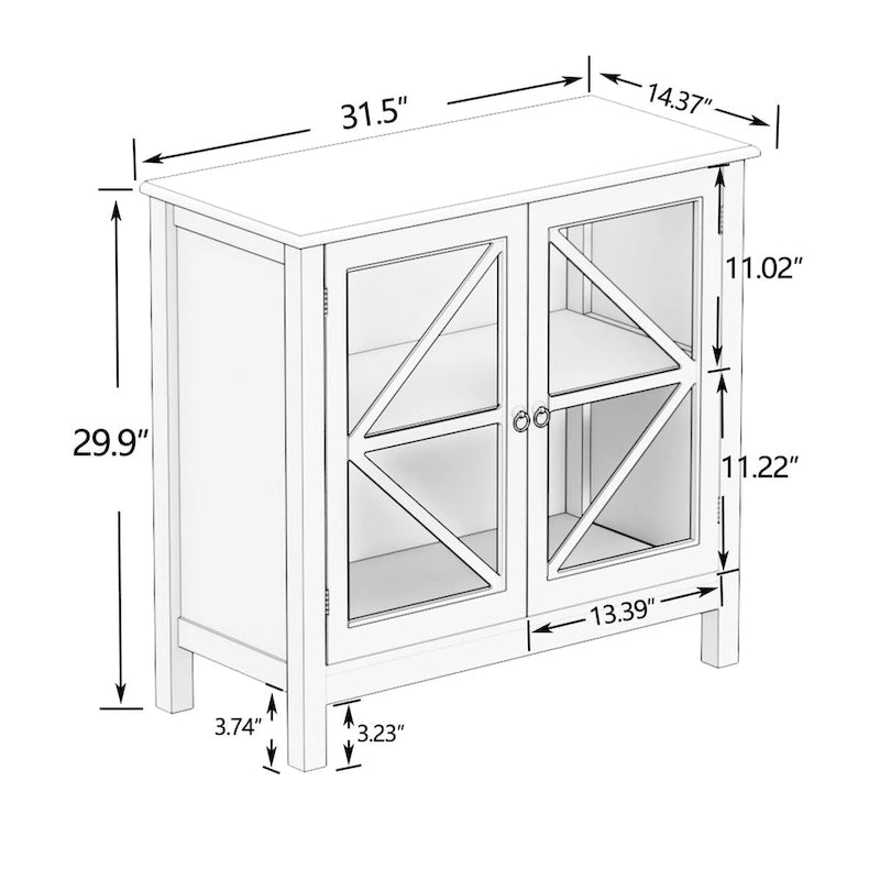 Armario de cocina con puertas dobles de vidrio