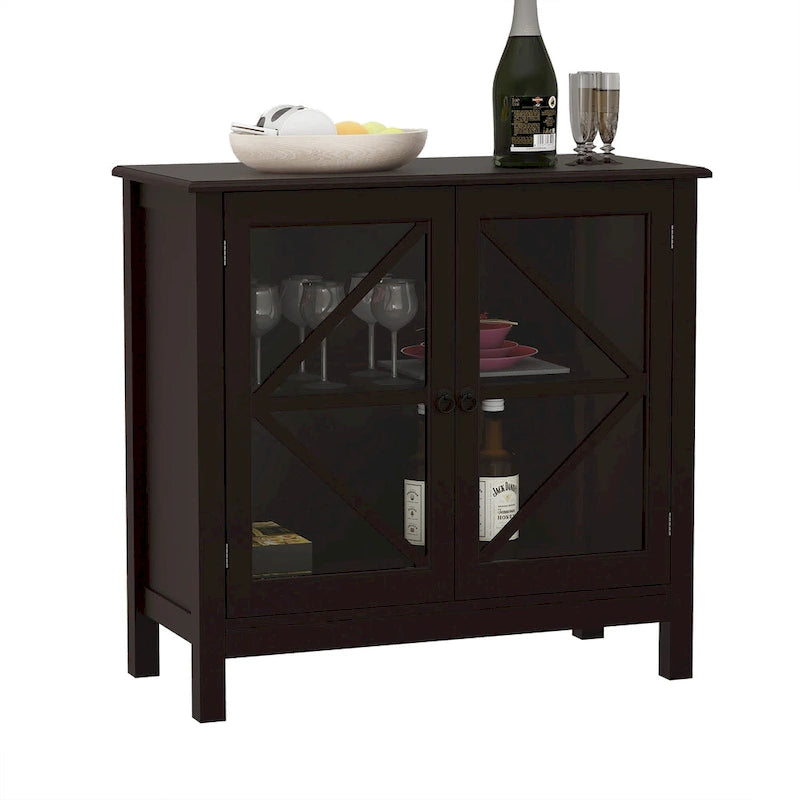Armario de cocina con puertas dobles de vidrio