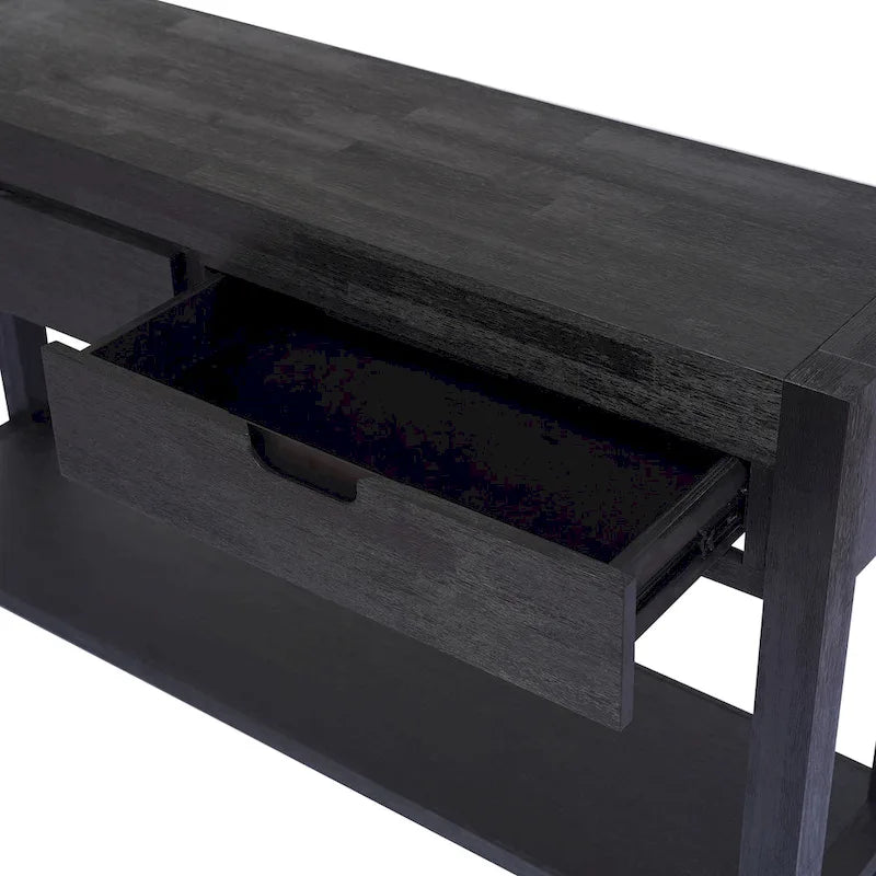Table console d’entrée pour couloir ou salon avec 2 tiroirs et 1 étagère