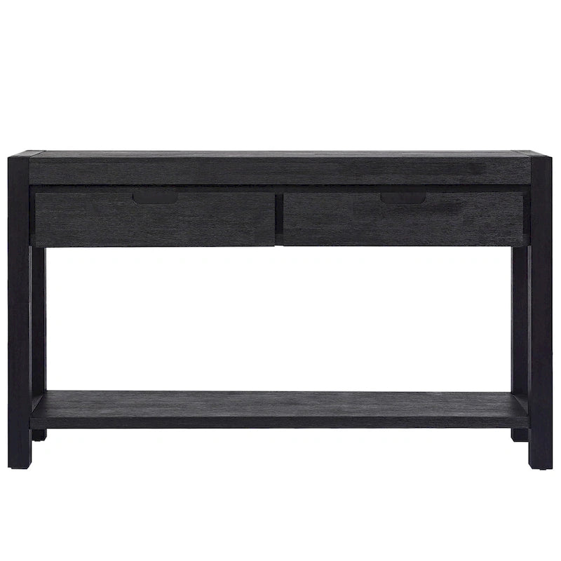 Table console d’entrée pour couloir ou salon avec 2 tiroirs et 1 étagère